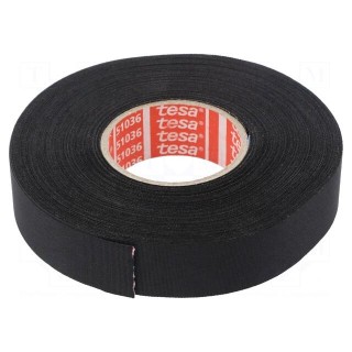 Tape: textile | W: 19mm | L: 25m | Thk: 260um | Automotive | acrylic | black