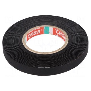 Tape: textile | W: 9mm | L: 25m | Thk: 160um | Automotive | rubber | black