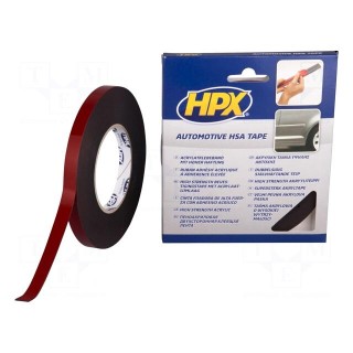 Tape: fixing | W: 12mm | L: 10m | Thk: 1.1mm | double-sided | acrylic