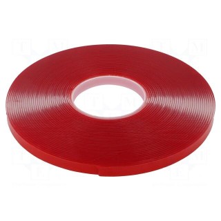 Tape: fixing | W: 12mm | L: 16.5m | Thk: 2mm | double-sided | acrylic