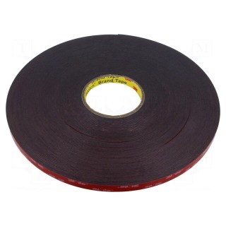Tape: fixing | W: 12mm | L: 33m | Thk: 1.5mm | acrylic | black | 149°C