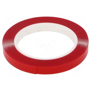 Tape: fixing | W: 12mm | L: 5.5m | Thk: 0.8mm | double-sided | acrylic