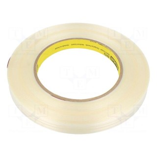 Tape: fixing | W: 12mm | L: 55m | Thk: 0.15mm | synthetic rubber | 3%