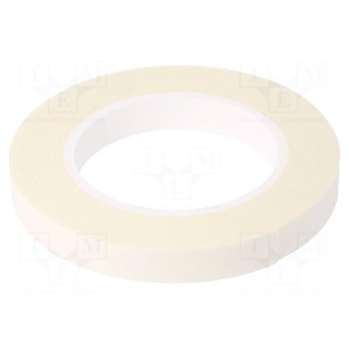 Tape: fixing | W: 15mm | L: 5.5m | Thk: 1mm | two-sided adhesive | white