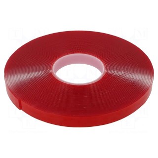 Tape: fixing | W: 19mm | L: 16.5m | Thk: 2mm | double-sided | acrylic