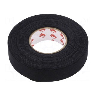 Tape: fixing | W: 19mm | L: 25m | Thk: 0.24mm | natural rubber | black