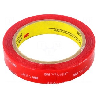 Tape: fixing | W: 19mm | L: 5.5m | Thk: 0.5mm | acrylic | transparent