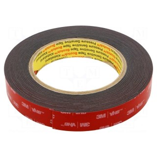 Tape: fixing | W: 19mm | L: 5.5m | Thk: 1100um | acrylic | black