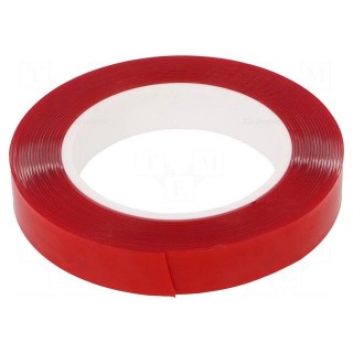 Tape: fixing | W: 19mm | L: 5.5m | Thk: 1mm | double-sided | acrylic