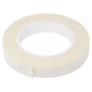 Tape: fixing | W: 19mm | L: 5.5m | Thk: 1mm | two-sided adhesive | white