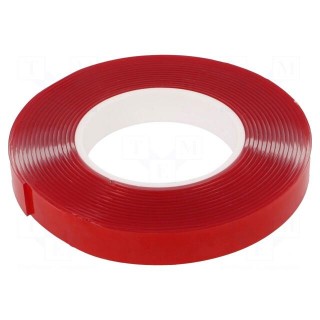Tape: fixing | W: 19mm | L: 5.5m | Thk: 2mm | double-sided | acrylic | 8N/cm