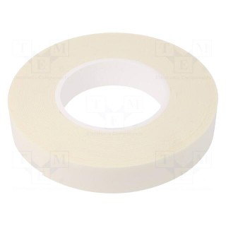 Tape: fixing | W: 25mm | L: 11m | Thk: 1mm | two-sided adhesive | white