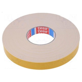 Tape: fixing | W: 25mm | L: 25m | Thk: 1.1mm | double-sided | acrylic | 80°C