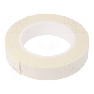 Tape: fixing | W: 25mm | L: 5.5m | Thk: 1mm | two-sided adhesive | white