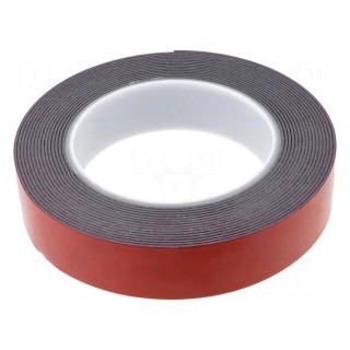 Tape: fixing | W: 25mm | L: 5m | Thk: 1100um | double-sided | acrylic
