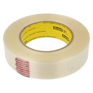 Tape: fixing | W: 30mm | L: 55m | Thk: 0.15mm | synthetic rubber | 3%