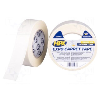 Tape: fixing | W: 38mm | L: 25m | Thk: 0.23mm | double-sided | white