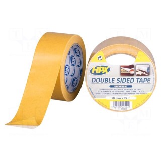 Tape: fixing | W: 50mm | L: 25m | Thk: 0.08mm | double-sided | white