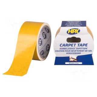 Tape: fixing | W: 50mm | L: 5m | Thk: 0.24mm | double-sided | white | 32N/cm