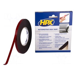 Tape: fixing | W: 9mm | L: 10m | Thk: 1.1mm | double-sided | acrylic
