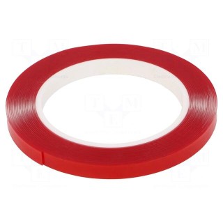 Tape: fixing | W: 9mm | L: 5.5m | Thk: 0.8mm | double-sided | acrylic