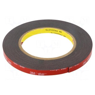 Tape: fixing | W: 9mm | L: 5.5m | Thk: 1.1mm | acrylic | black