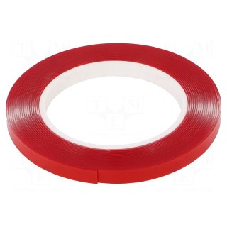 Tape: fixing | W: 9mm | L: 5.5m | Thk: 1mm | double-sided | acrylic