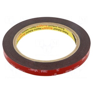 Tape: fixing | W: 9mm | L: 5.5m | Thk: 0.6mm | acrylic | 93°C,max.149°C