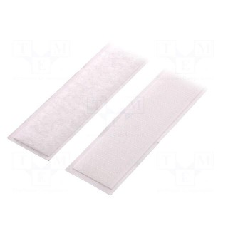 Tape: hook and loop | W: 20mm | L: 5m | Thk: 3mm | rubber | white | -10÷60°C