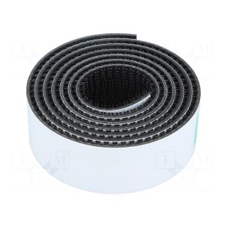 Tape: hook and loop | W: 25mm | L: 1m | Thk: 5.8mm | rubber | black