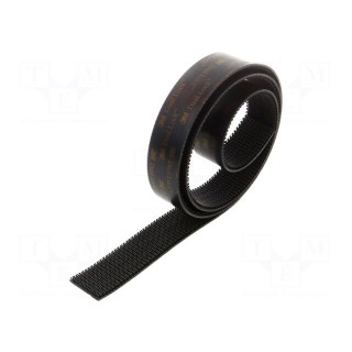 Tape: hook and loop | W: 25mm | L: 1m | Thk: 5.7mm | acrylic | black