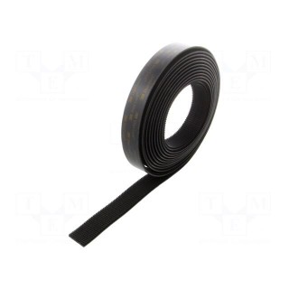 Tape: hook and loop | W: 25mm | L: 5m | Thk: 5700um | acrylic | black