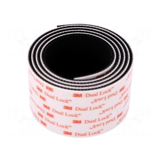 Tape: velcro | W: 50mm | L: 1m | Thk: 5.7mm | acrylic | black | -29÷93°C