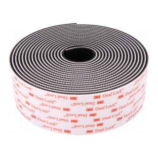 Tape: velcro | W: 50mm | L: 5m | Thk: 5.7mm | acrylic | black | -29÷93°C