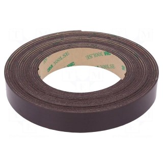 Tape: magnetic | W: 19mm | L: 5m | Thk: 1.55mm | rubber