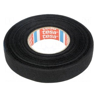 Tape: textile | W: 15mm | L: 15m | Thk: 0.3mm | Automotive | black | 105°C