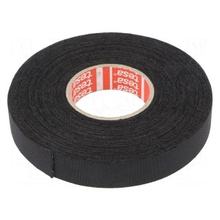 Tape: textile | W: 15mm | L: 25m | Thk: 260um | Automotive | rubber | black