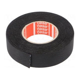Fabric tape | PET wool | W: 19mm | L: 15m | black