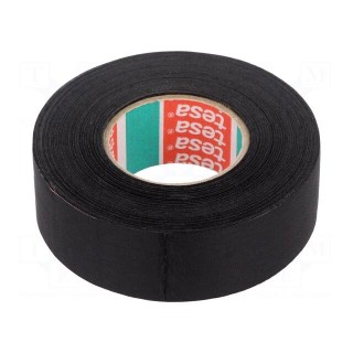 Tape: textile | W: 25mm | L: 25m | Thk: 160um | Automotive | rubber | black