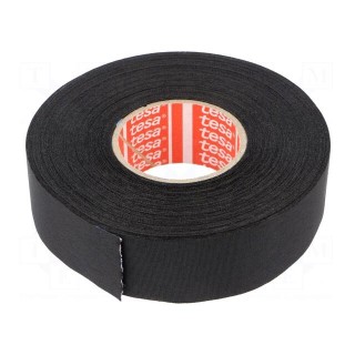 Tape: textile | W: 25mm | L: 25m | Thk: 260um | Automotive | rubber | black