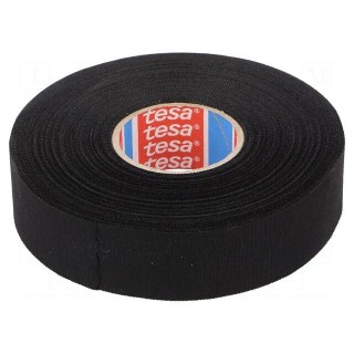 Tape: textile | W: 25mm | L: 25m | Thk: 300um | Automotive | black | 150°C