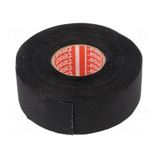 Tape: textile | W: 32mm | L: 25m | Thk: 260um | Automotive | rubber | black