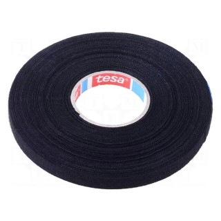 Tape: textile | W: 9mm | L: 25m | Thk: 250um | Automotive | rubber | black