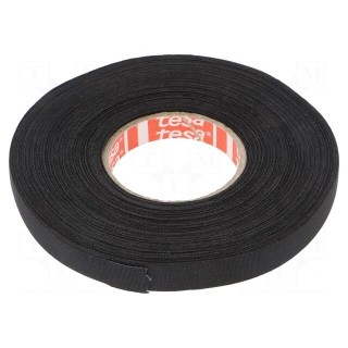 Tape: textile | W: 9mm | L: 25m | Thk: 260um | Automotive | rubber | black