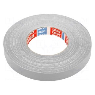 Tape: duct | W: 19mm | L: 50m | Thk: 310um | grey | natural rubber | 13%