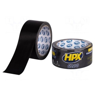 Tape: duct | W: 48mm | L: 10m | Thk: 0.3mm | black | natural rubber | 12%