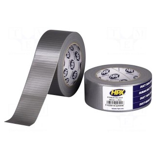 Tape: duct | W: 48mm | L: 25m | Thk: 0.2mm | silver | natural rubber | 12%