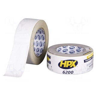 Tape: duct | W: 48mm | L: 25m | Thk: 0.3mm | white | natural rubber | 12%