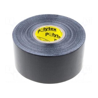 Tape: duct | W: 48mm | L: 25m | Thk: 250um | black | natural rubber | 15%