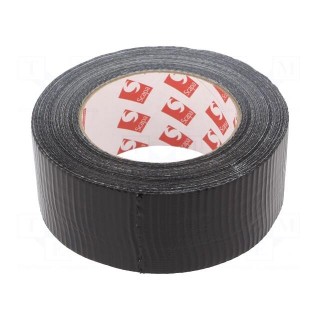 Tape: duct | W: 48mm | L: 50m | Thk: 0.14mm | black | rubber | -10÷75°C
